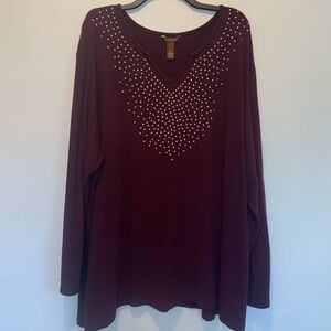 Bit & Bridle Studded Wine Sweater